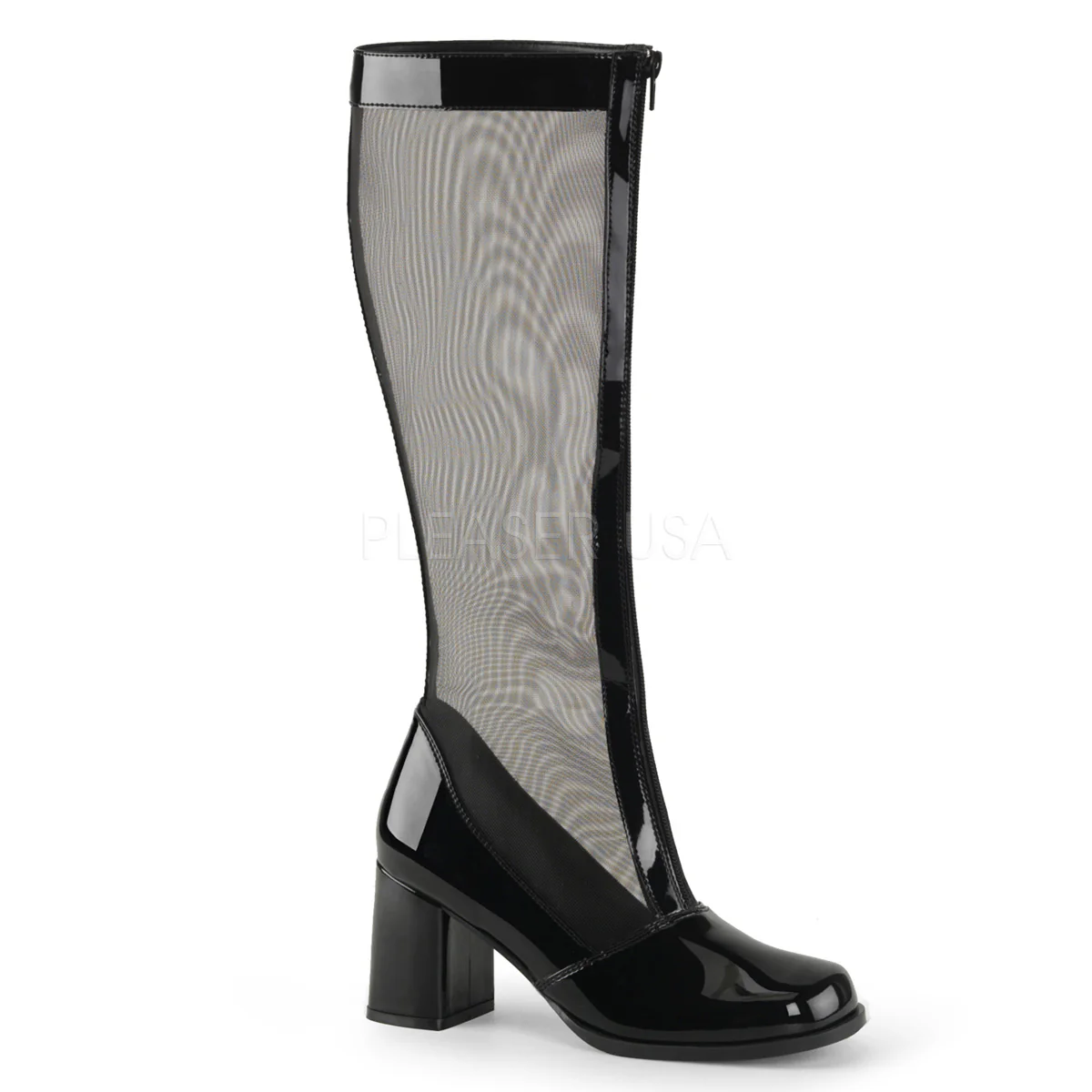 GOGO-307 Black Str Patent-Mesh