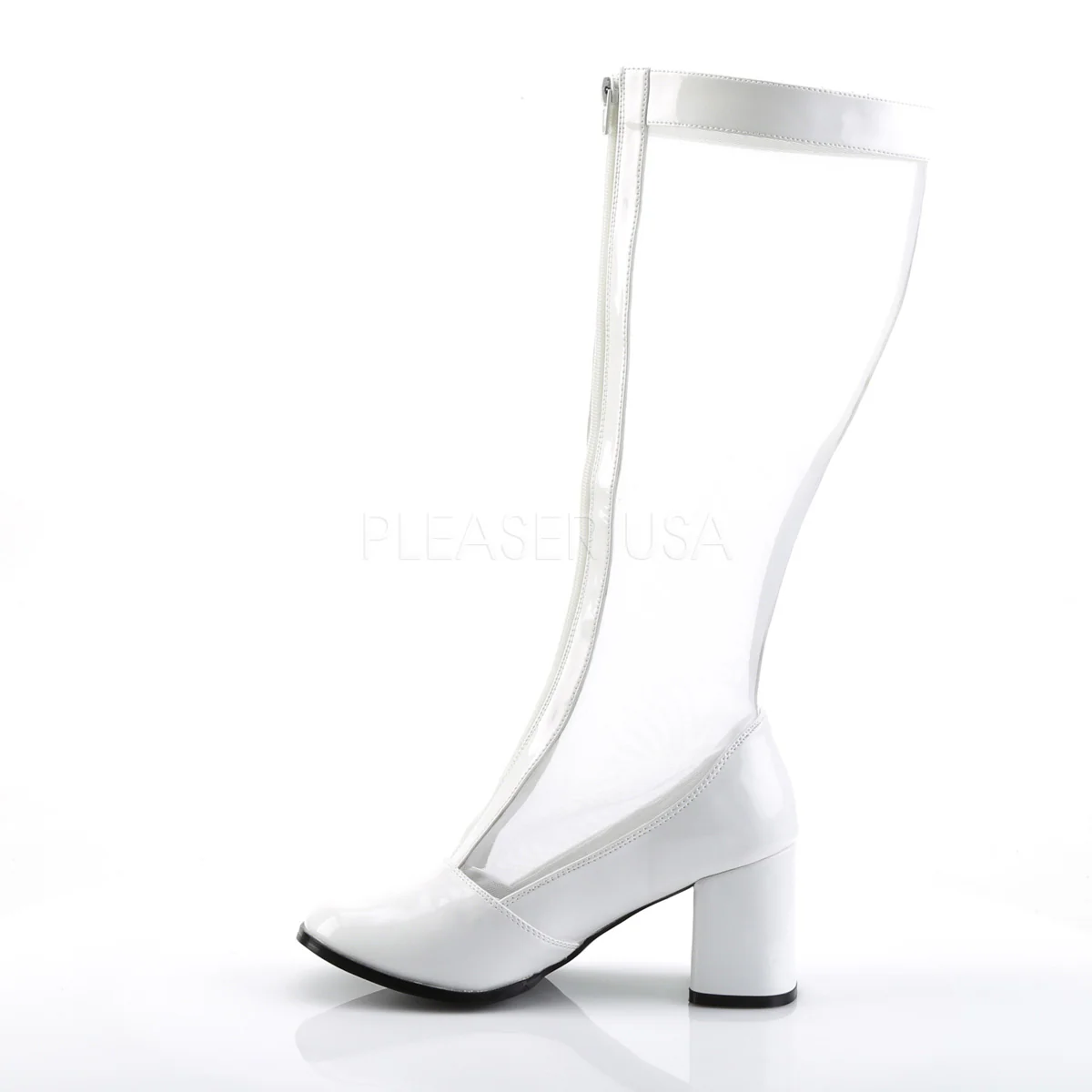 GOGO-307  White Str Patent-Mesh - Image 3