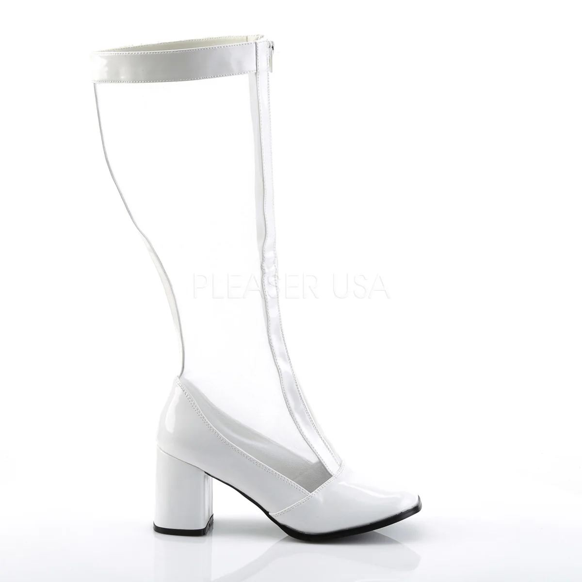 GOGO-307  White Str Patent-Mesh - Image 5