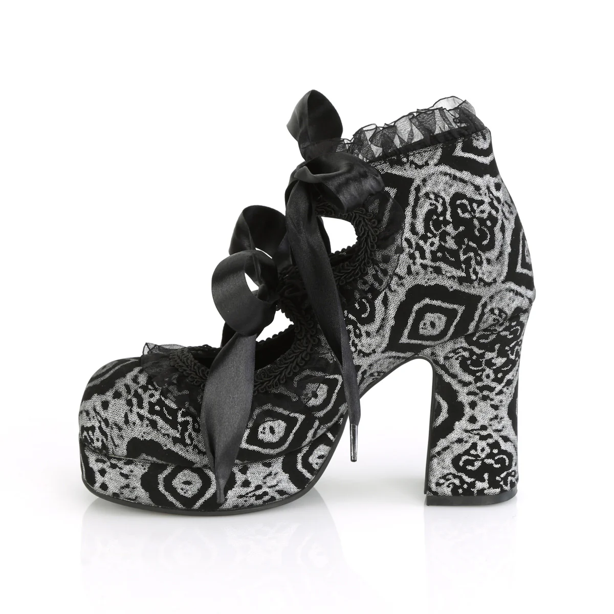 GOTHIKA-53 Black-Silver Faux Nubuck Leather - Image 3