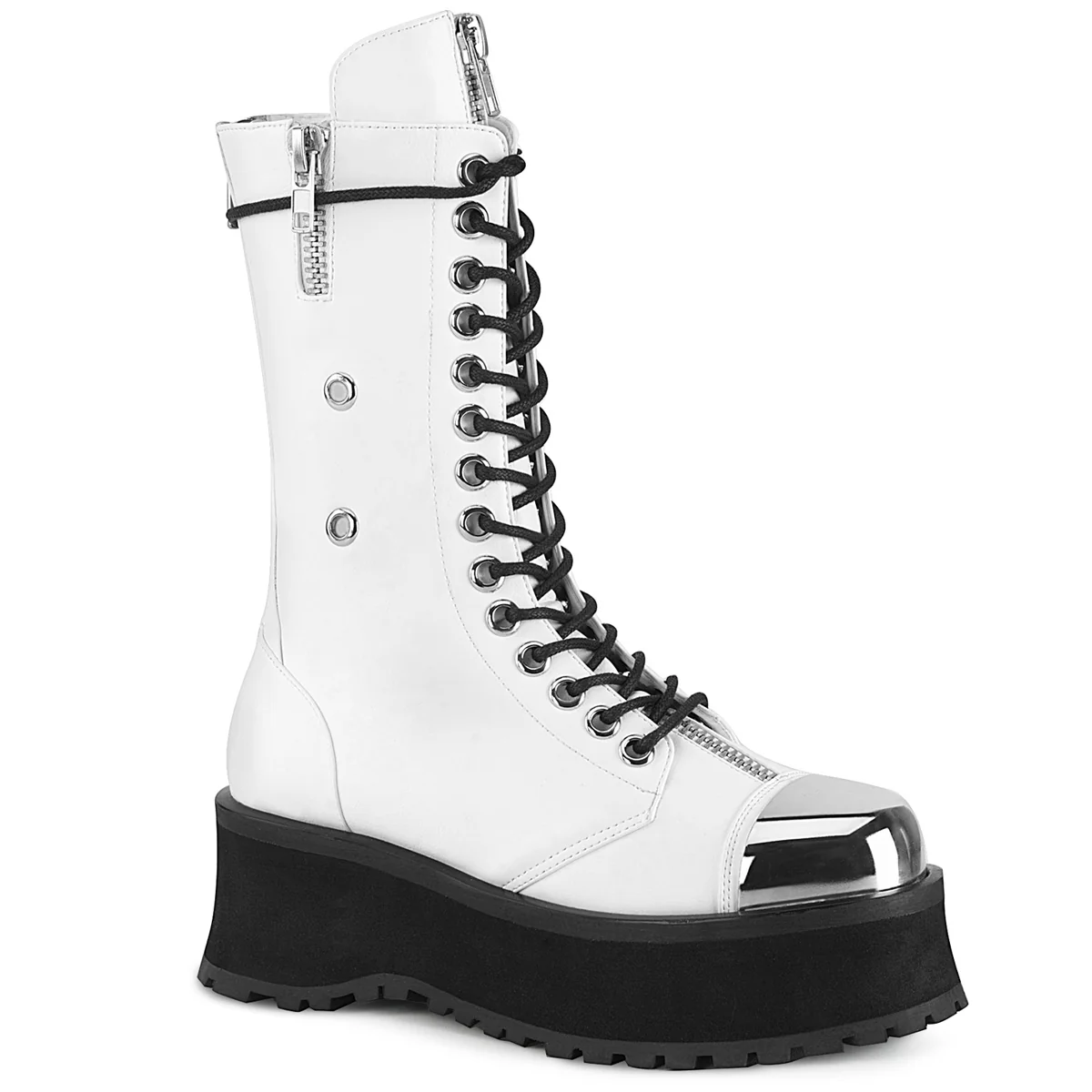 GRAVEDIGGER-14 White Vegan Leather