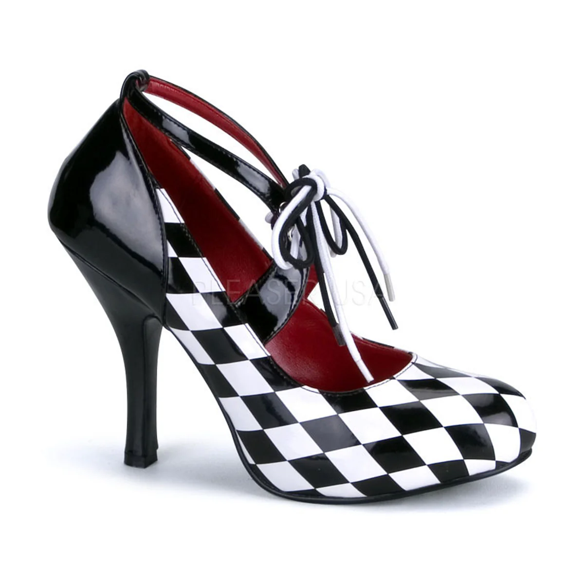 HARLEQUIN-03 Black-White Patent-Checkers
