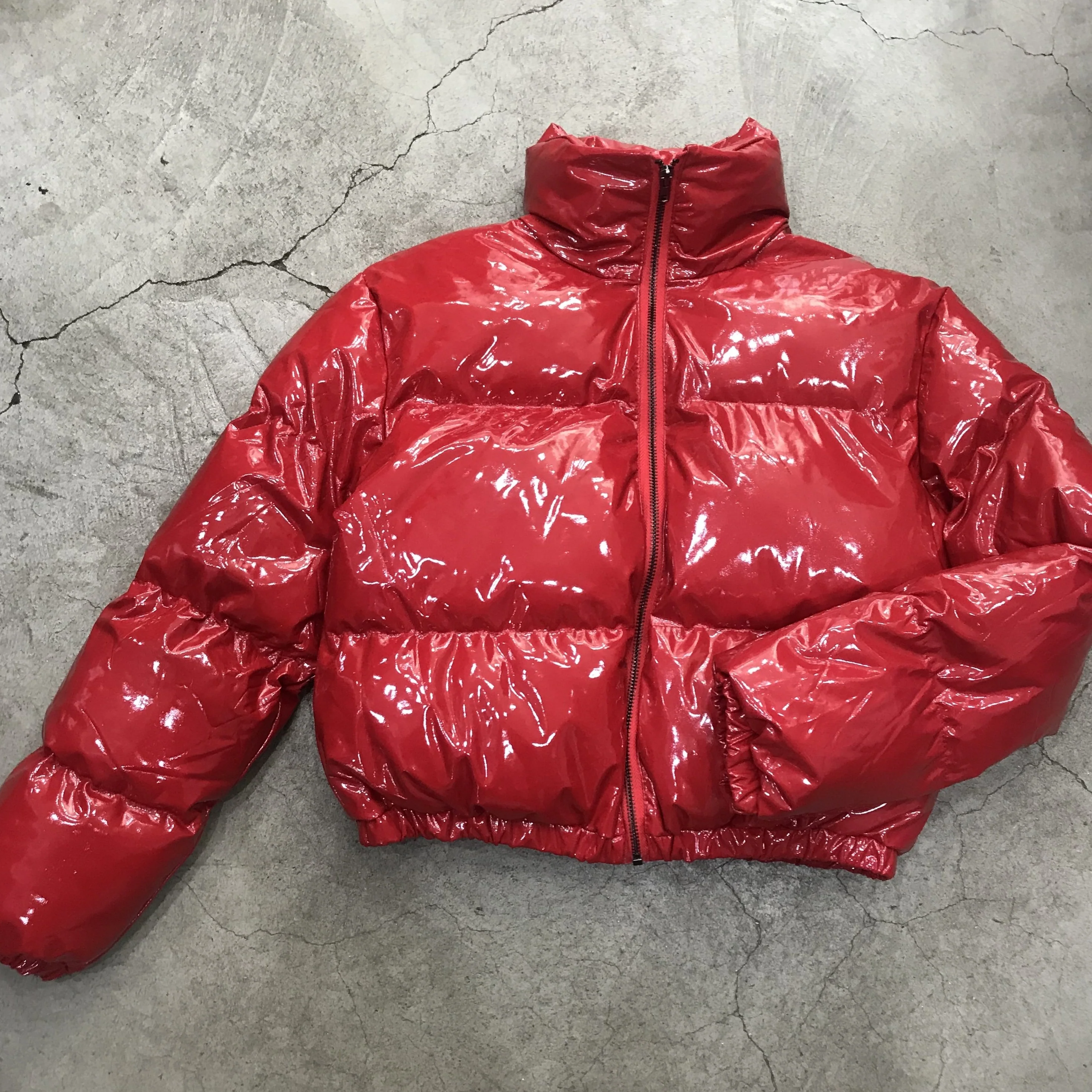 High Shine PVC Puffer Jacket - Image 9