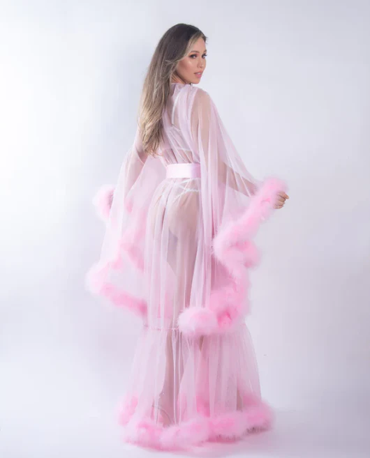 Hollywood Glam Marabou Robe LI532 - Image 3