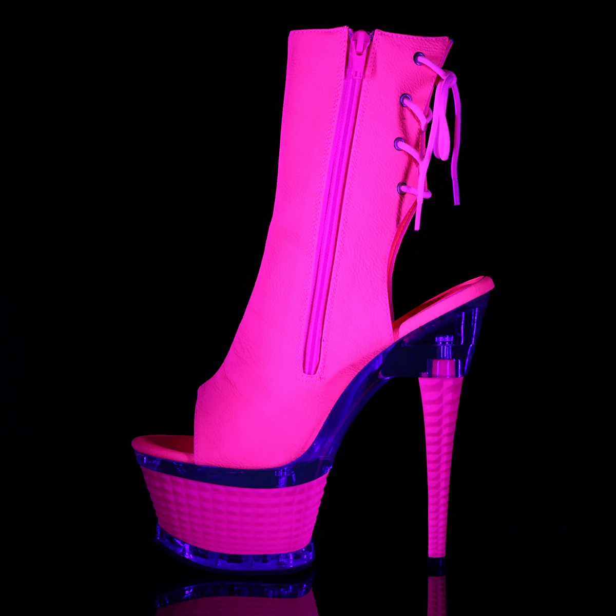 ILLUSION-1018UV  Neon Hot Pink Faux Leather/Hot Pink - Image 3