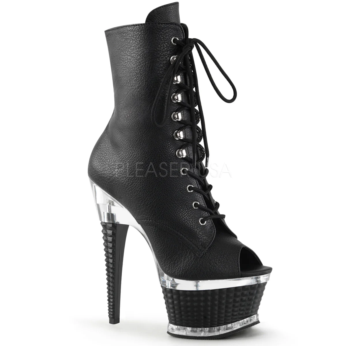ILLUSION-1021 Black Faux Leather/Black Matte