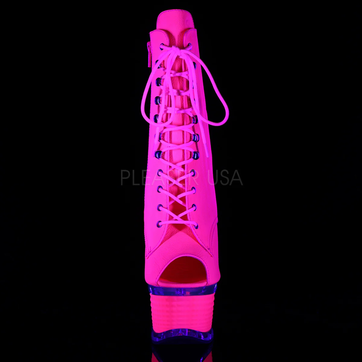 ILLUSION-1021  Neon Hot Pink Faux Le/Hot Pink Matte - Image 2