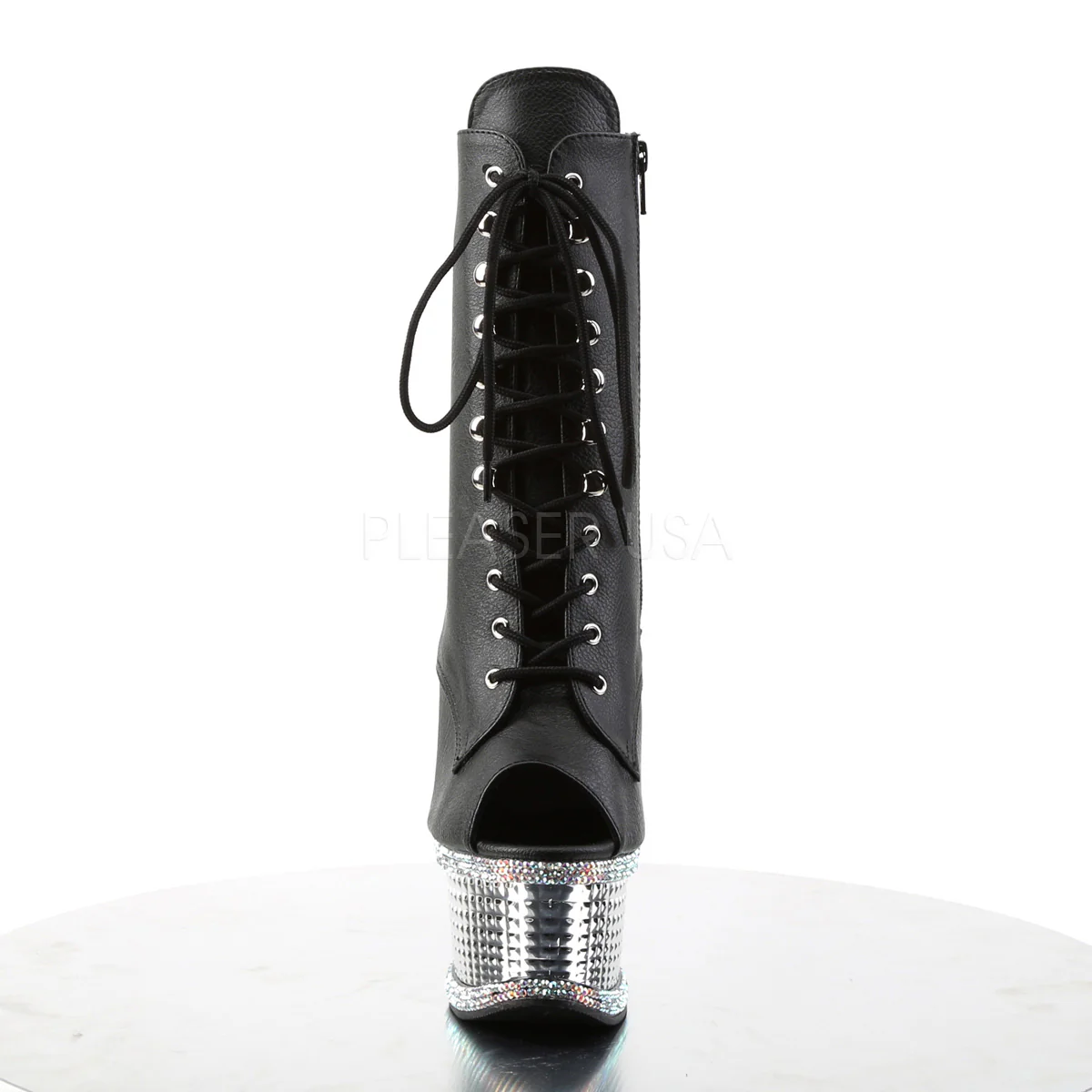 ILLUSION-1021RS Black Faux Leather/Silver Chrome-RS - Image 2