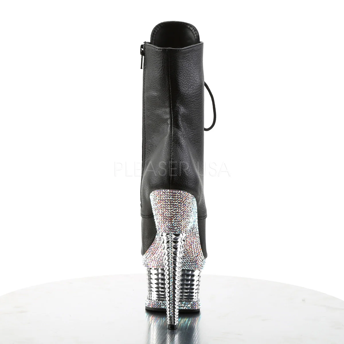 ILLUSION-1021RS Black Faux Leather/Silver Chrome-RS - Image 4