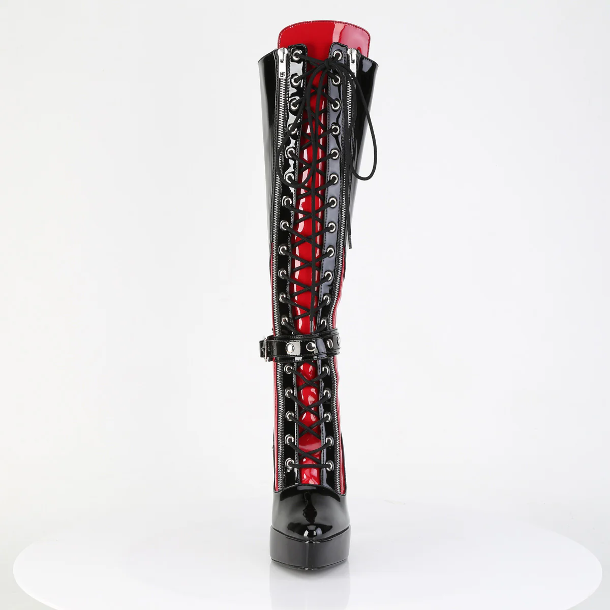 INDULGE-2028 Black-Red Patent - Image 2