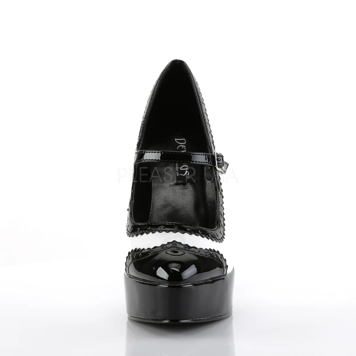 INDULGE-542  Black-White Patent - Image 2