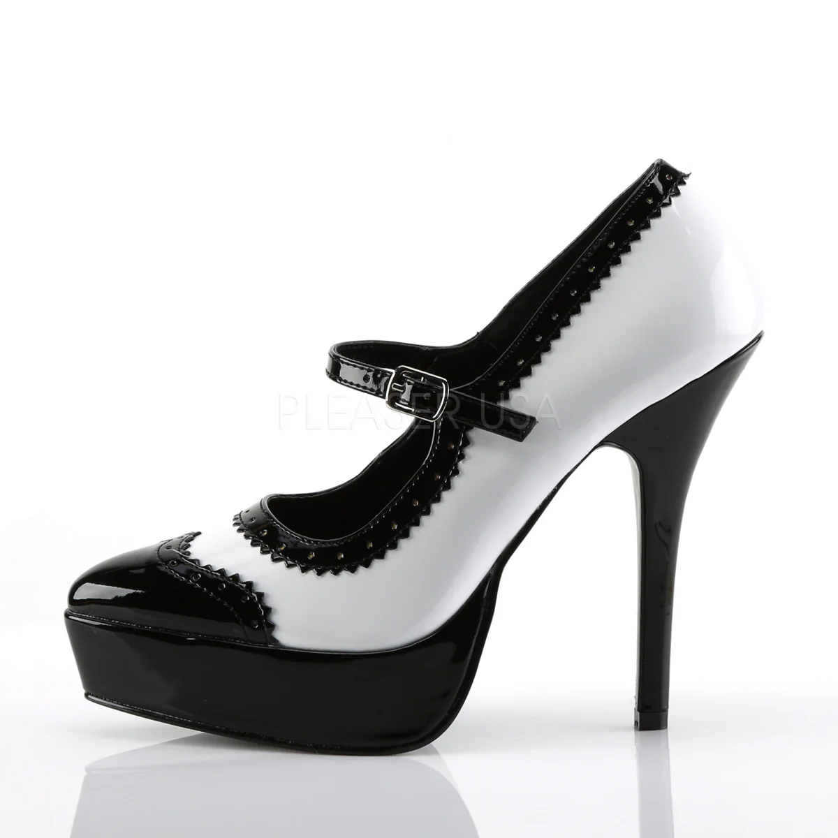 INDULGE-542  Black-White Patent - Image 3