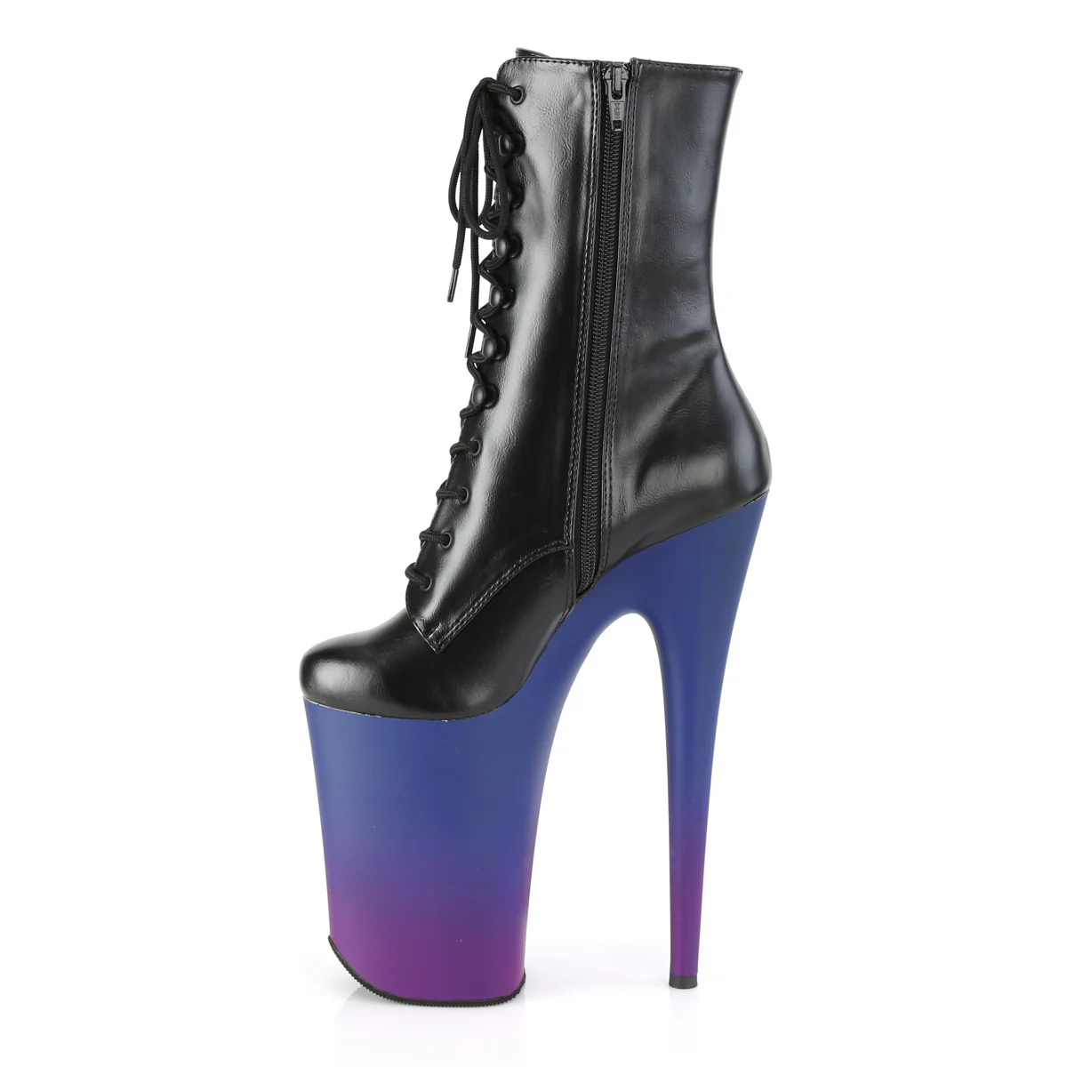 INFINITY-1020BP  Black Faux Leather/Blue-Purple Ombre - Image 3
