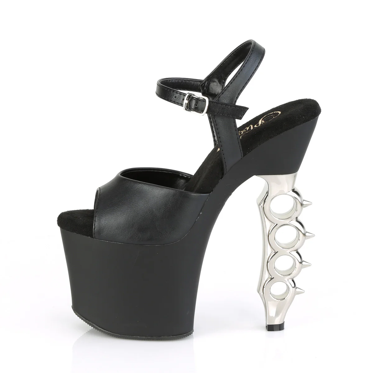 IRONGRIP-709  Black Faux Leather/Black Matte-Silver Brushed - Image 3