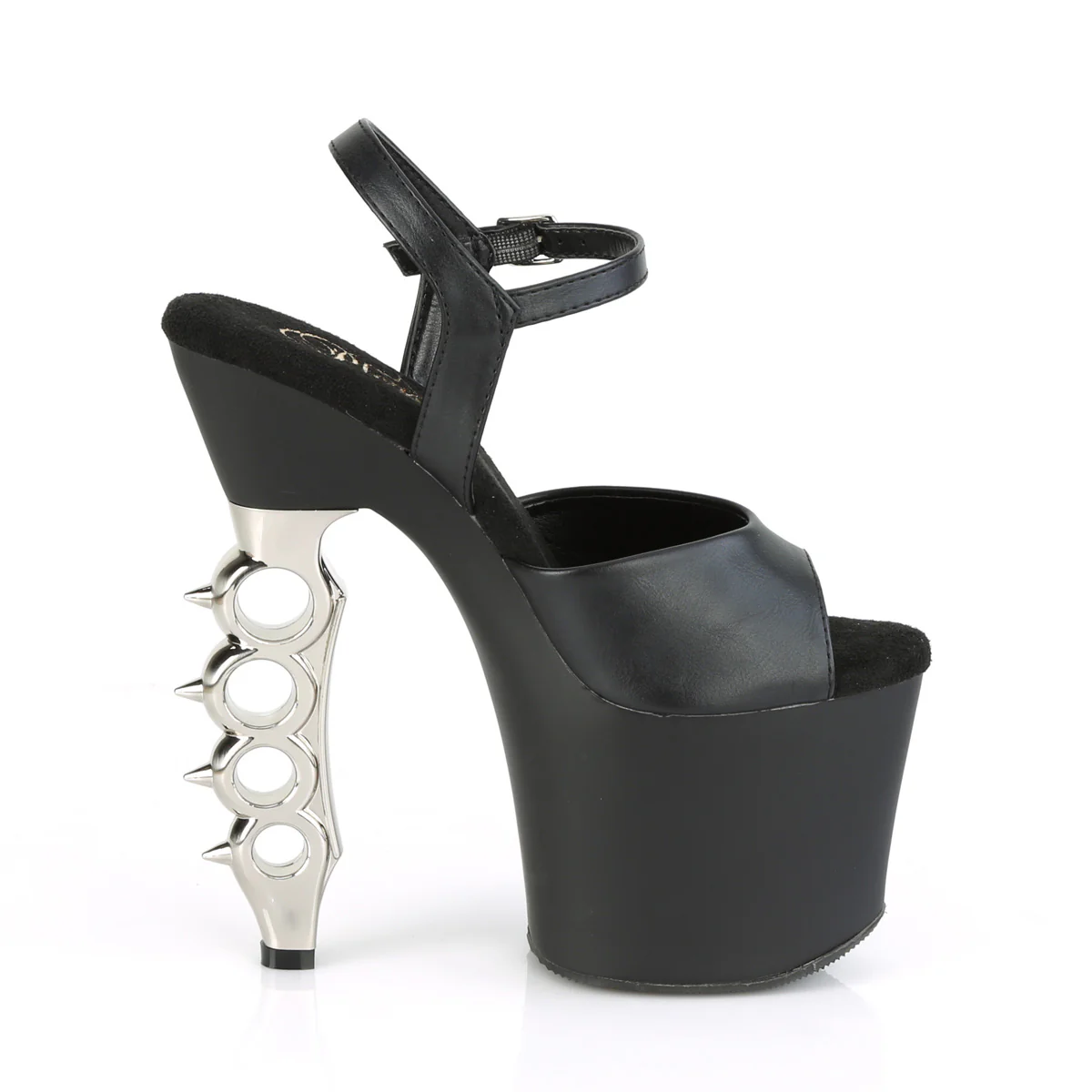 IRONGRIP-709  Black Faux Leather/Black Matte-Silver Brushed - Image 5