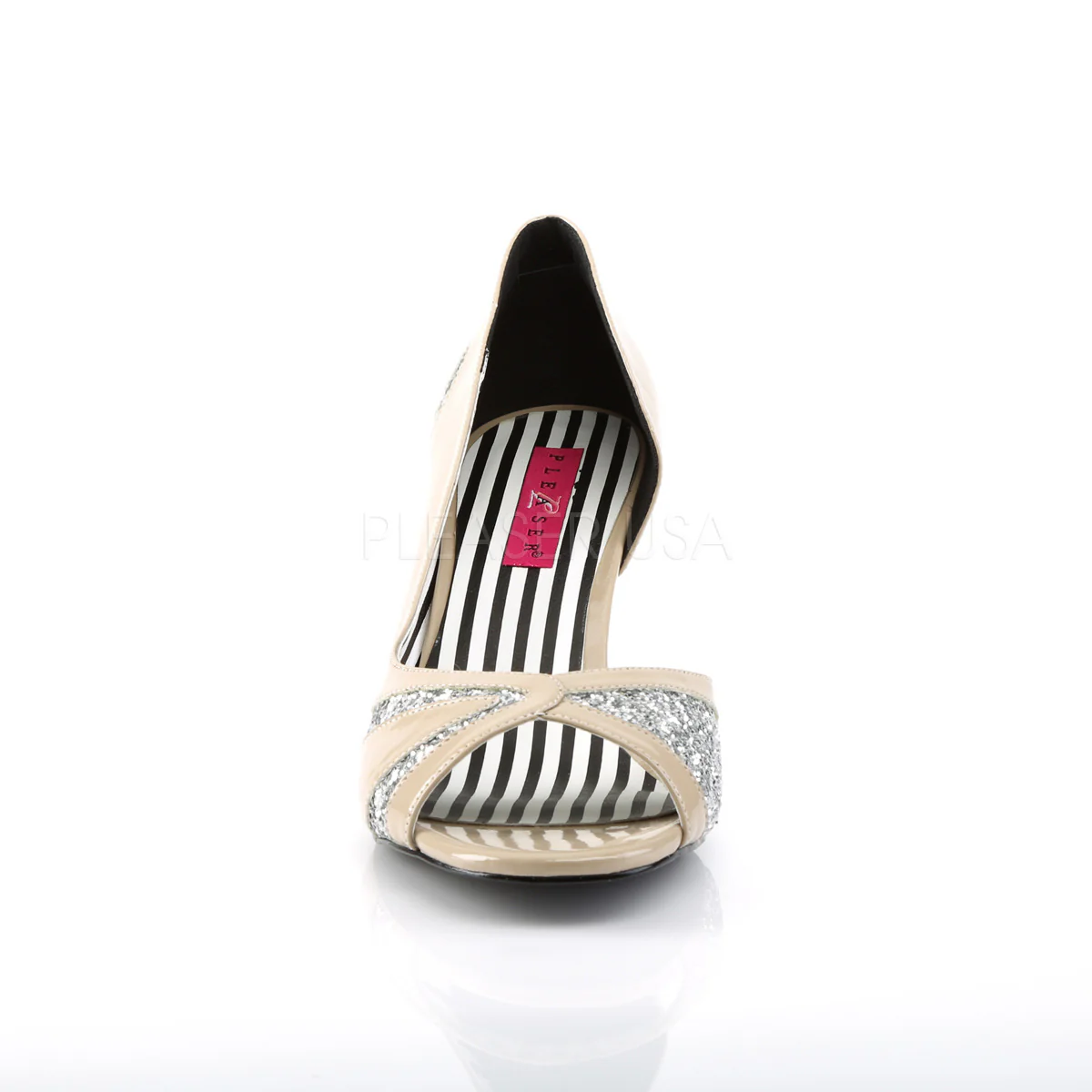 JENNA-03 Cream Patent-Silver Glitter - Image 2