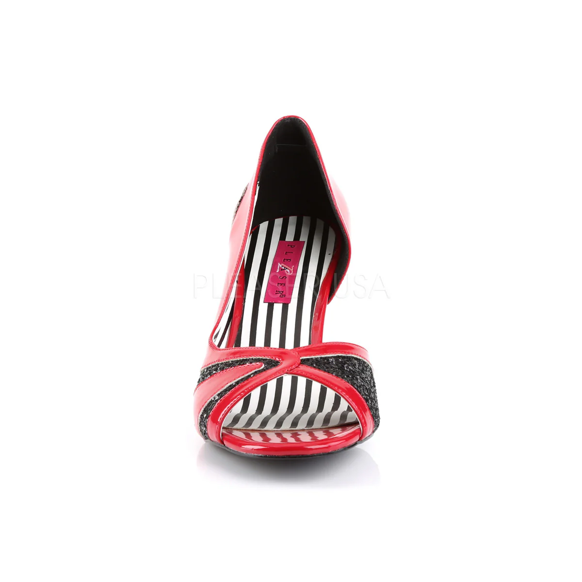 JENNA-03  Red Patent-Black Glitter - Image 2