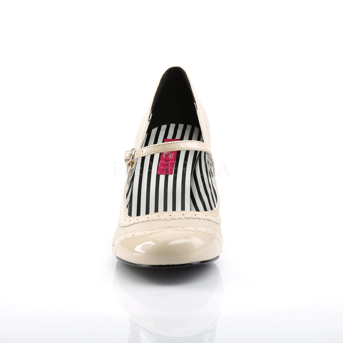 JENNA-06 Cream Faux Leather-Patent - Image 2