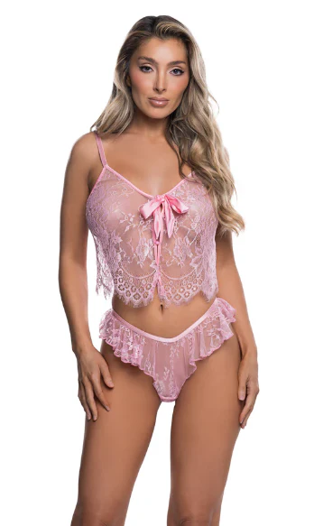 Lace Essentials Cami 2-Piece Set - LI868 Black - Image 4