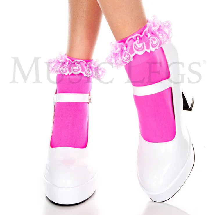 Lace Ruffle Opaque Ankle 527 - Image 3