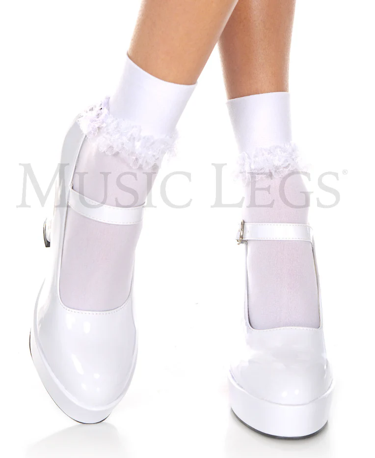 Lace Ruffle Opaque Ankle 527 - Image 4