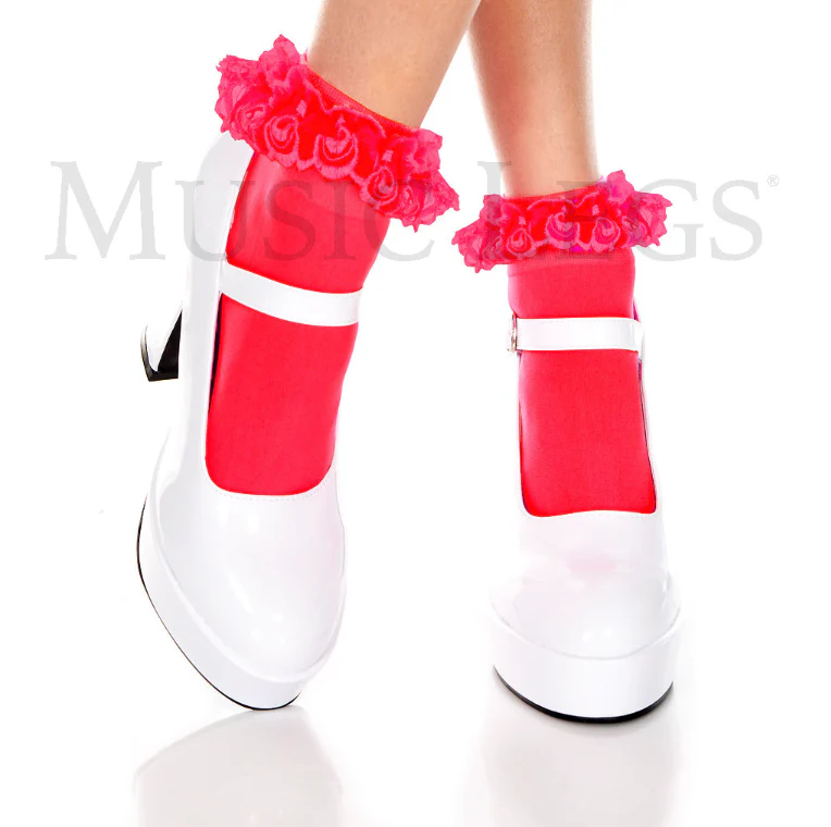 Lace Ruffle Opaque Ankle 527 - Image 5
