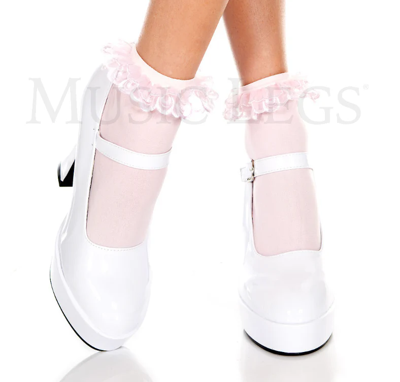 Lace Ruffle Opaque Ankle 527 - Image 6