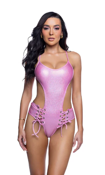 Lace-Up Bodysuit - JR285 Lavender - Image 3