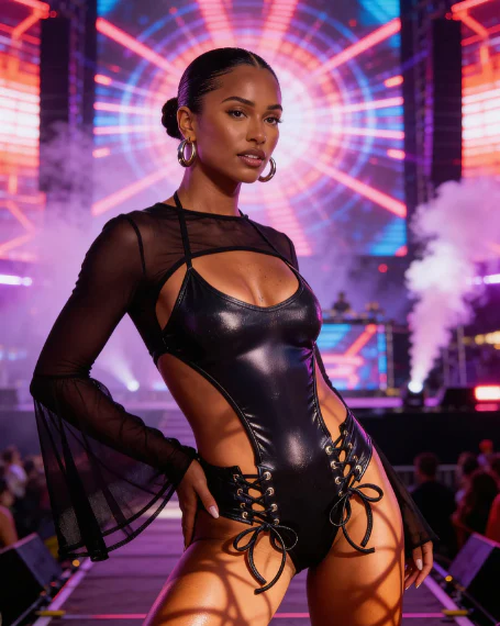 Lace-Up Bodysuit - JR285 Lavender - Image 7