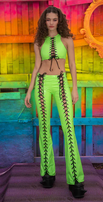 Lace-Up Top - Pink FE254 - Image 6