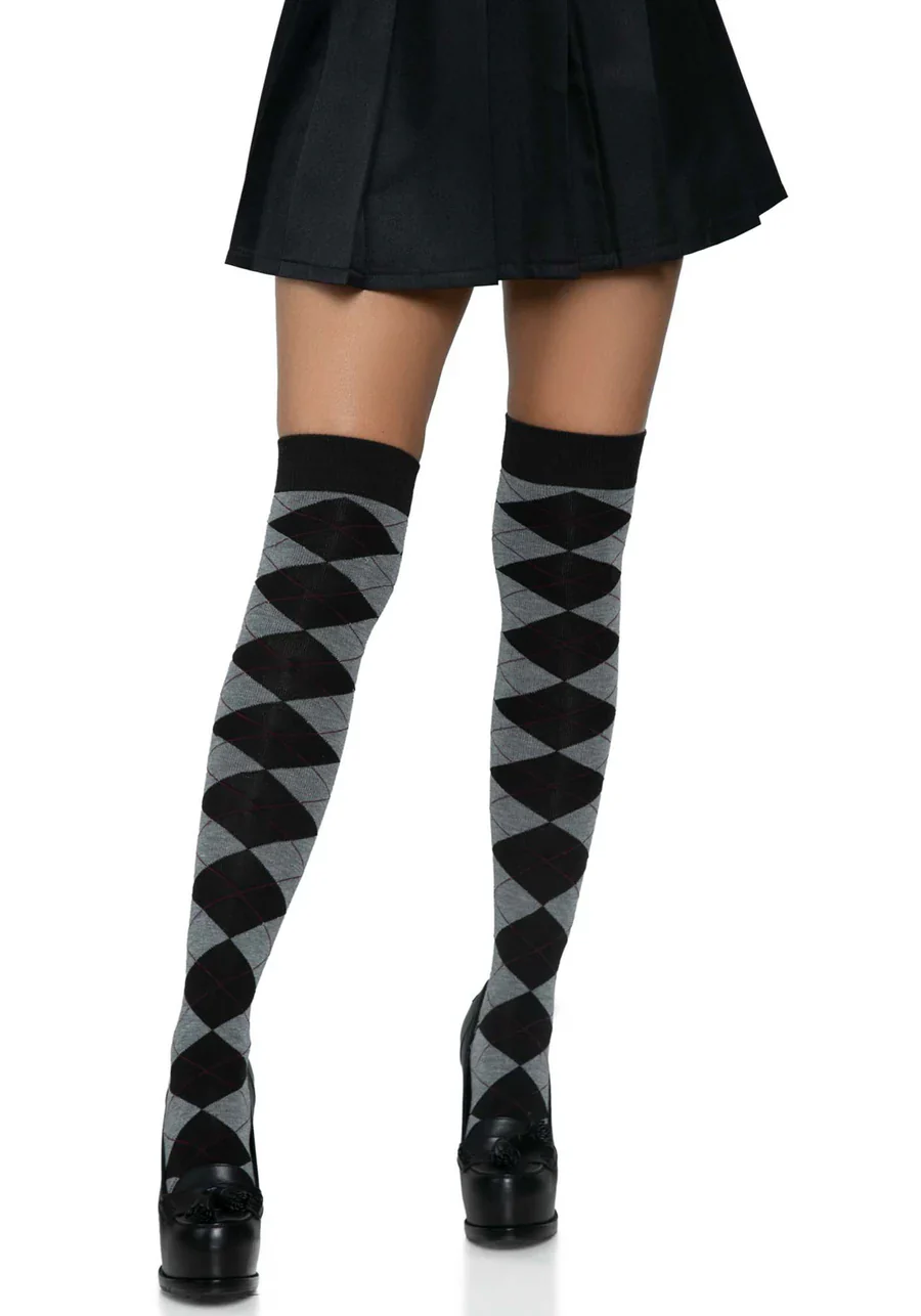 Leg Avenue Argyle Knit Over The Knee Socks 6627 - Image 6