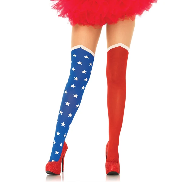 Leg Avenue Hero Opaque Tights With Sheer Thigh 7729