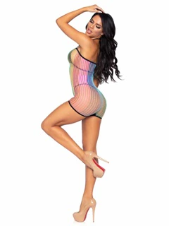 Leg Avenue Rainbow Net Strapless Romper 89249 - Image 3
