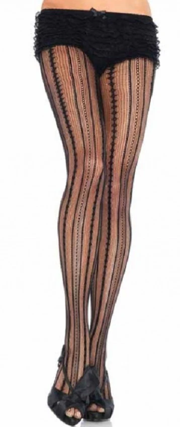 Leg Avenue Vintage Pinstripe Net Pantyhose 9649