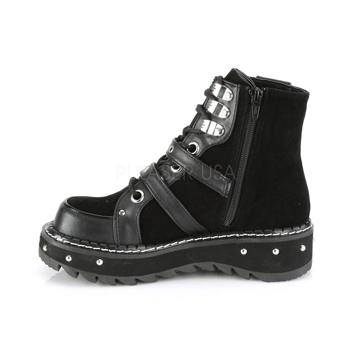 LILITH-278  Black Vegan Leather-Vegan Suede - Image 2