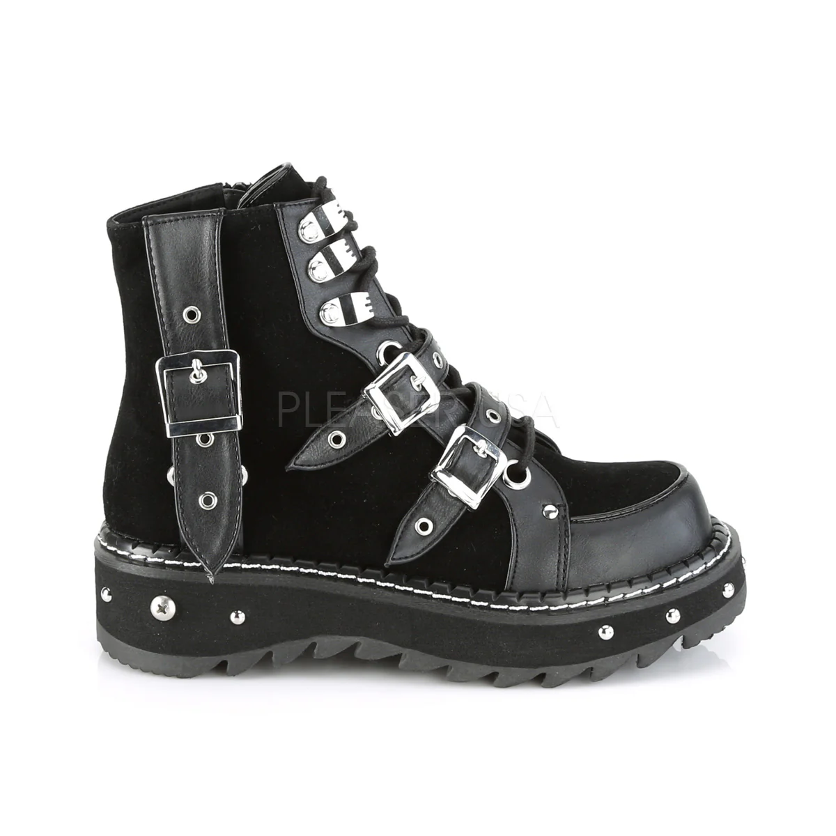 LILITH-278  Black Vegan Leather-Vegan Suede - Image 4