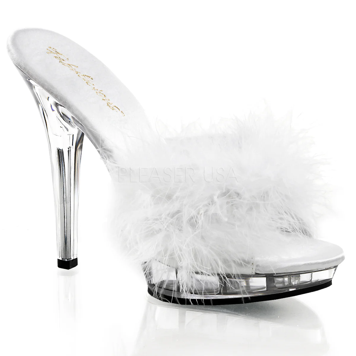 LIP-101-8 White Satin-Fur/Clear