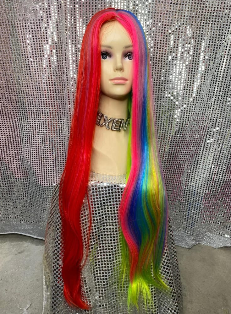 Long Rainbow Magic Wig - Image 2
