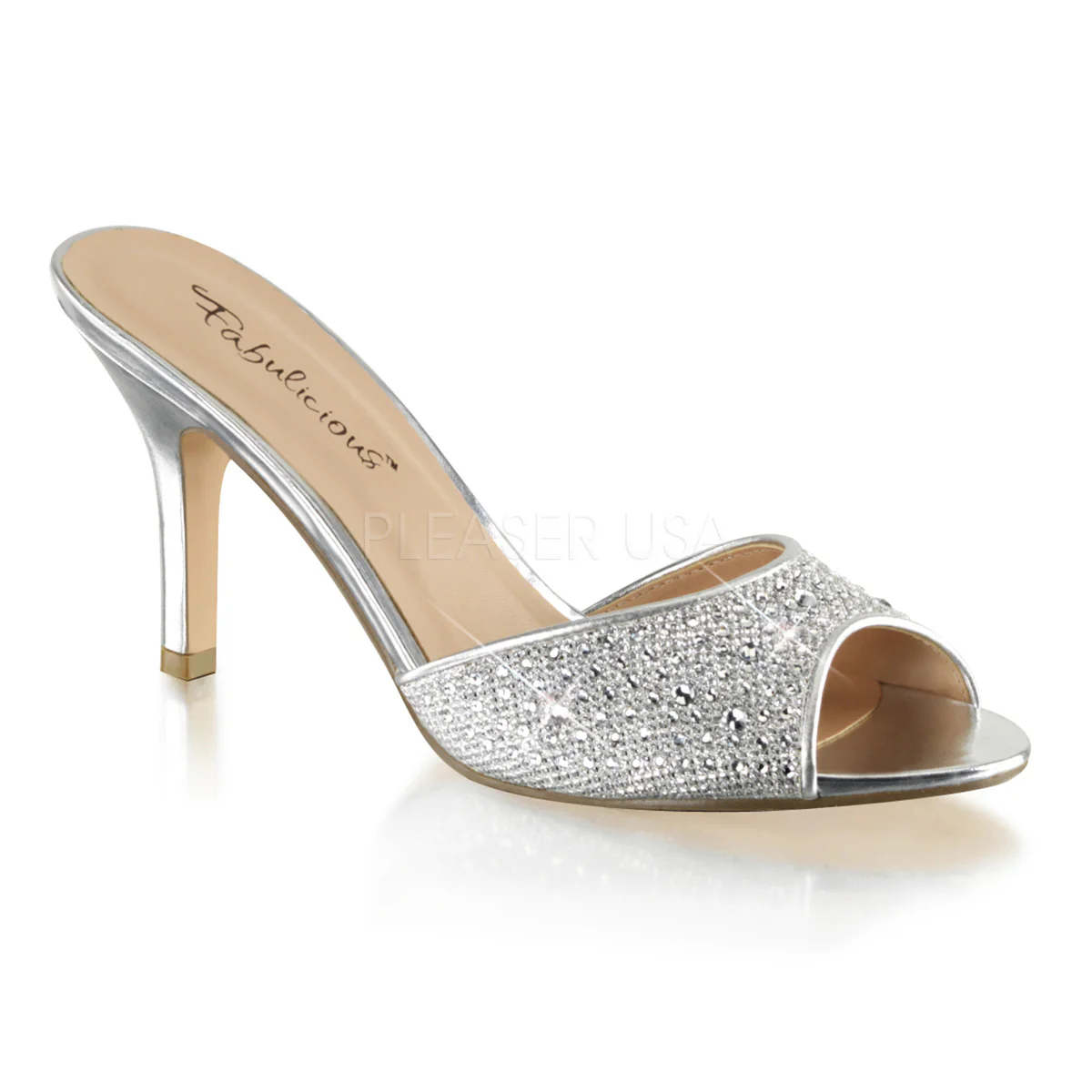 LUCY-01  Silver Glitter Mesh Fabric