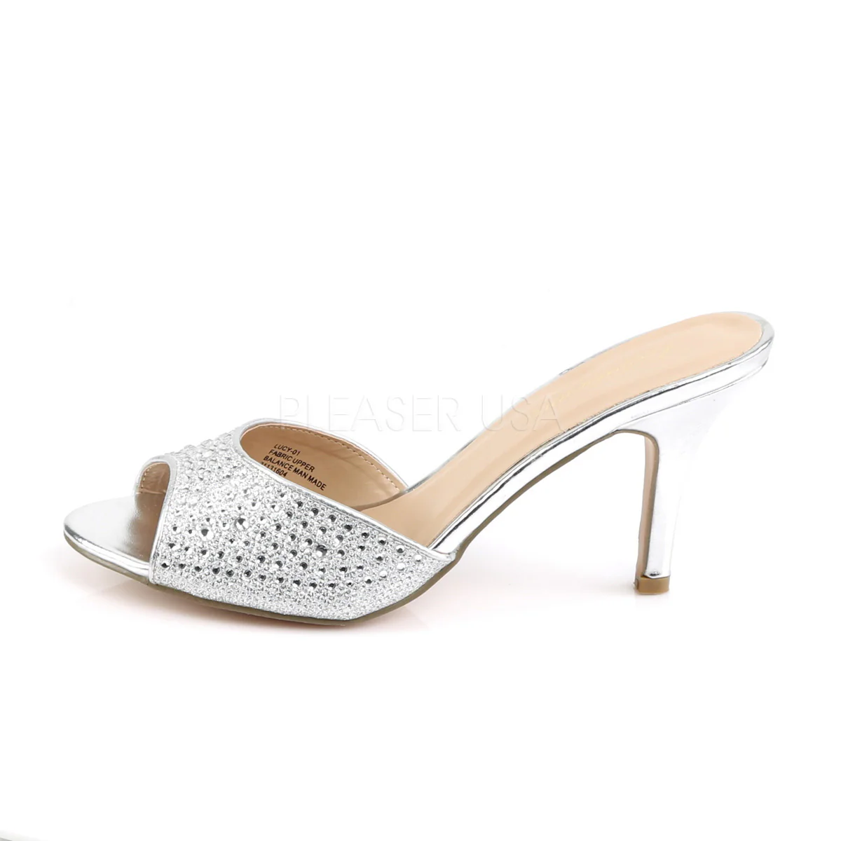 LUCY-01  Silver Glitter Mesh Fabric - Image 3
