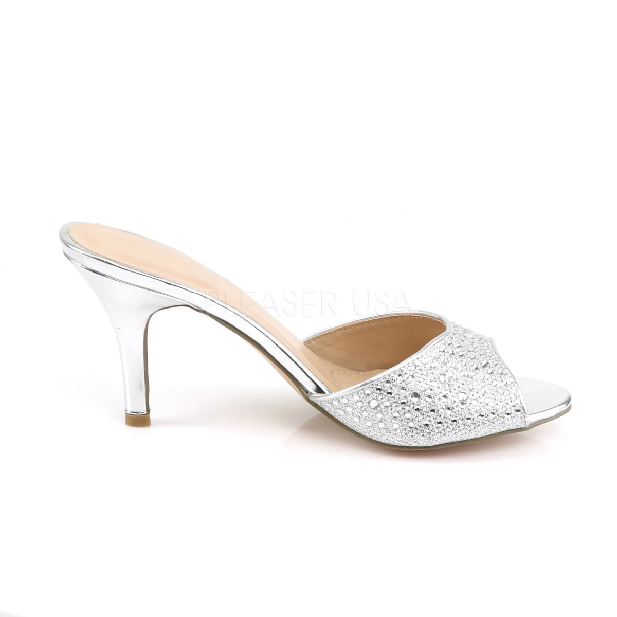 LUCY-01  Silver Glitter Mesh Fabric - Image 5