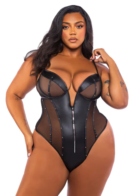 Lust & Leather Teddy - LI701 - Image 3