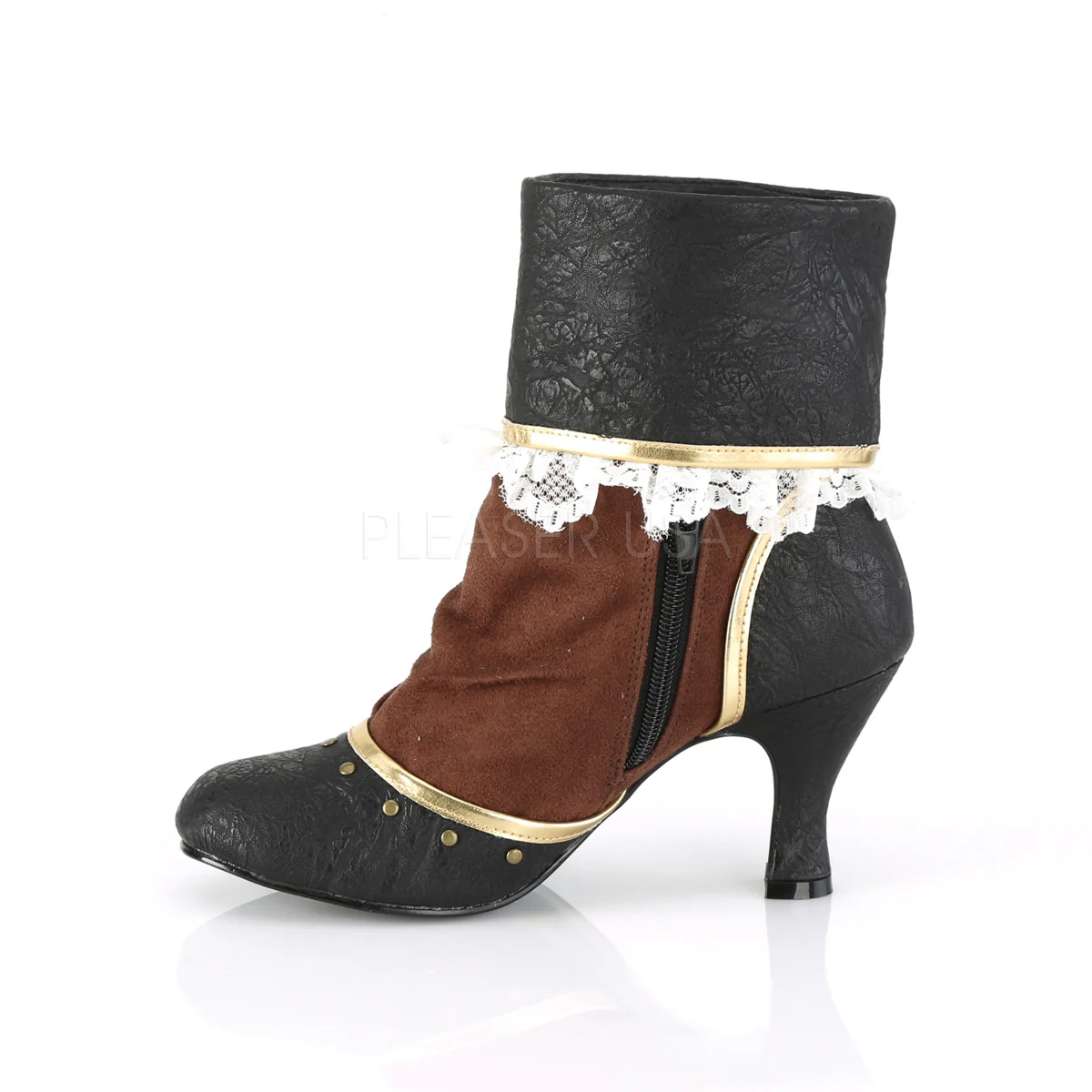 MATEY-115  Black Distressed Pu-Brown Microfiber - Image 3