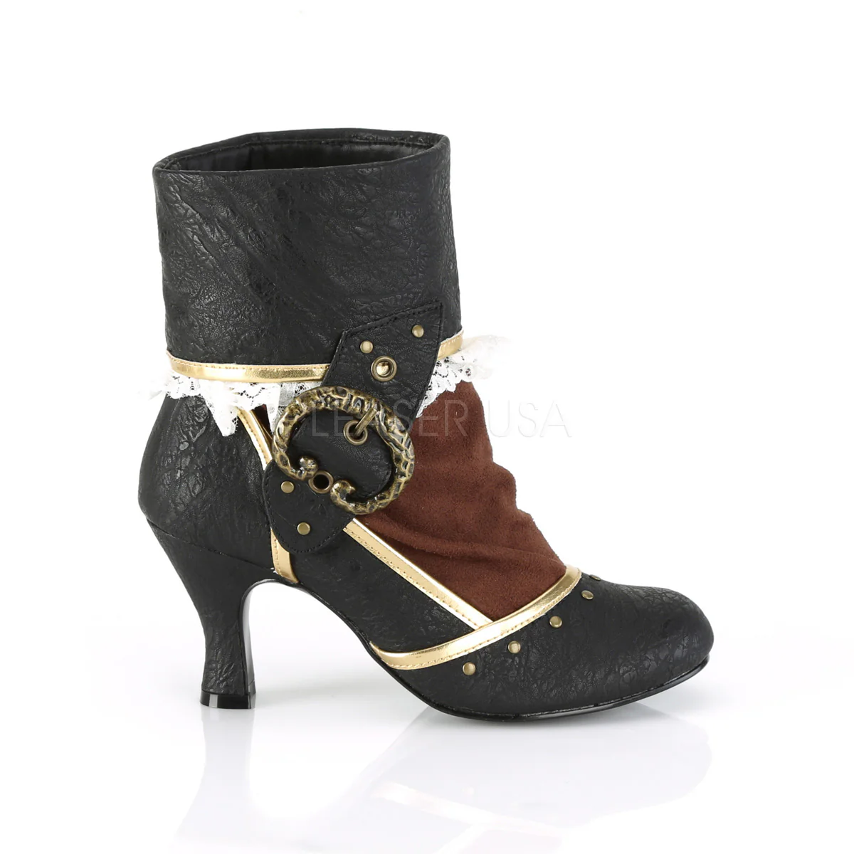MATEY-115  Black Distressed Pu-Brown Microfiber - Image 5
