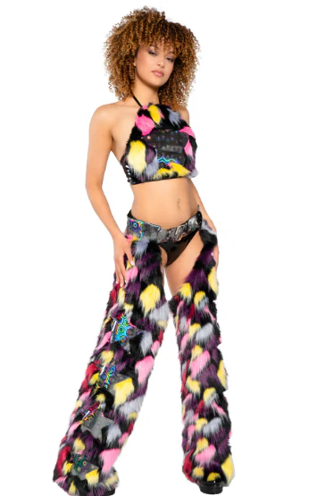 Faux Fur/Vinyl Star Chaps - JR227 - Image 2