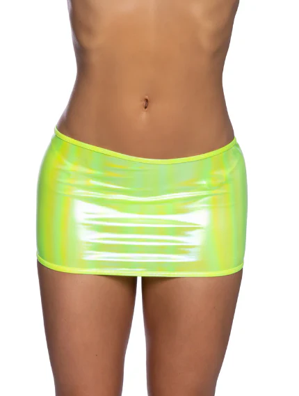 Metallic Iridescent Skirt - 6645 White - Image 5