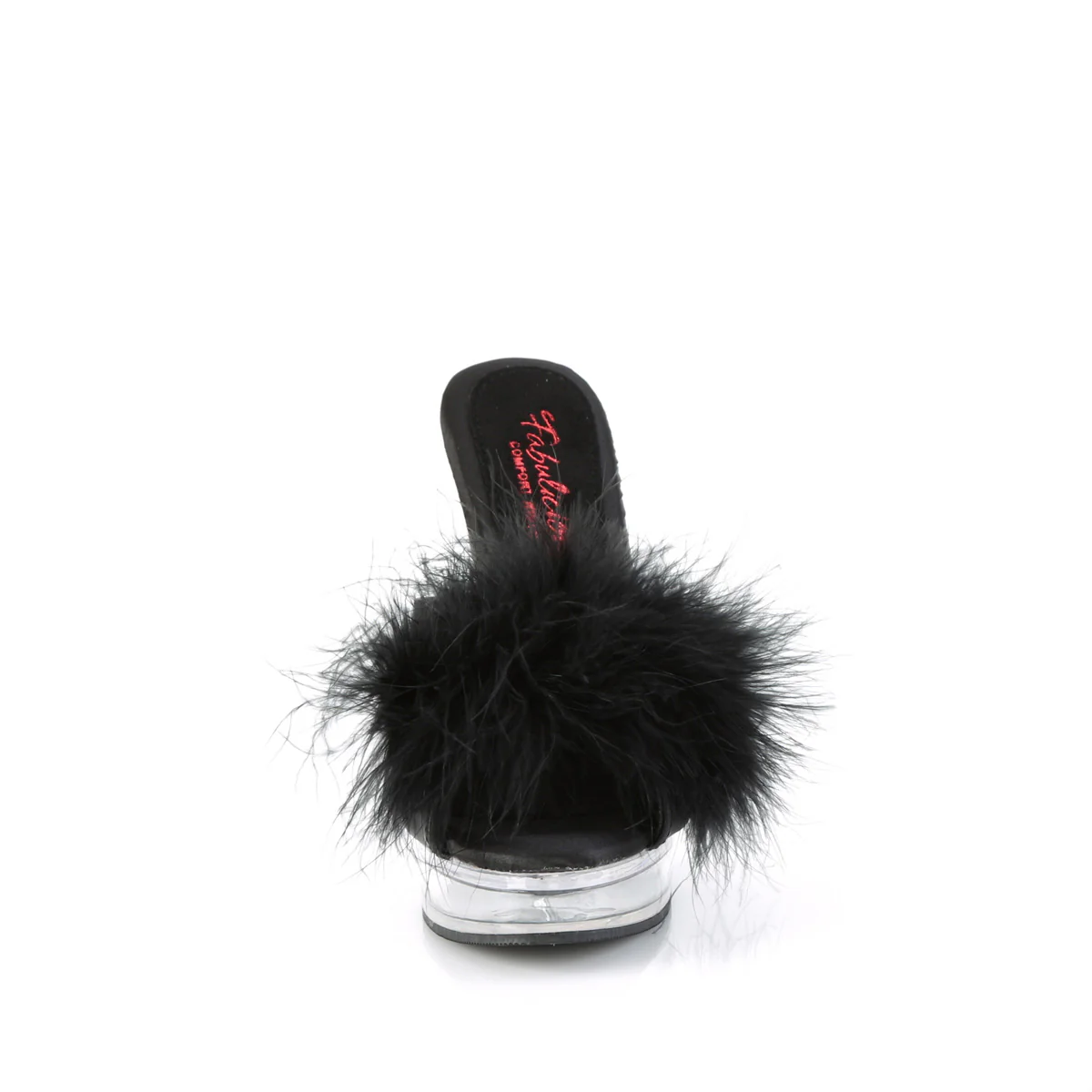 MAJESTY-501F-8 Black Faux Leather-Fur/Clear - Image 2