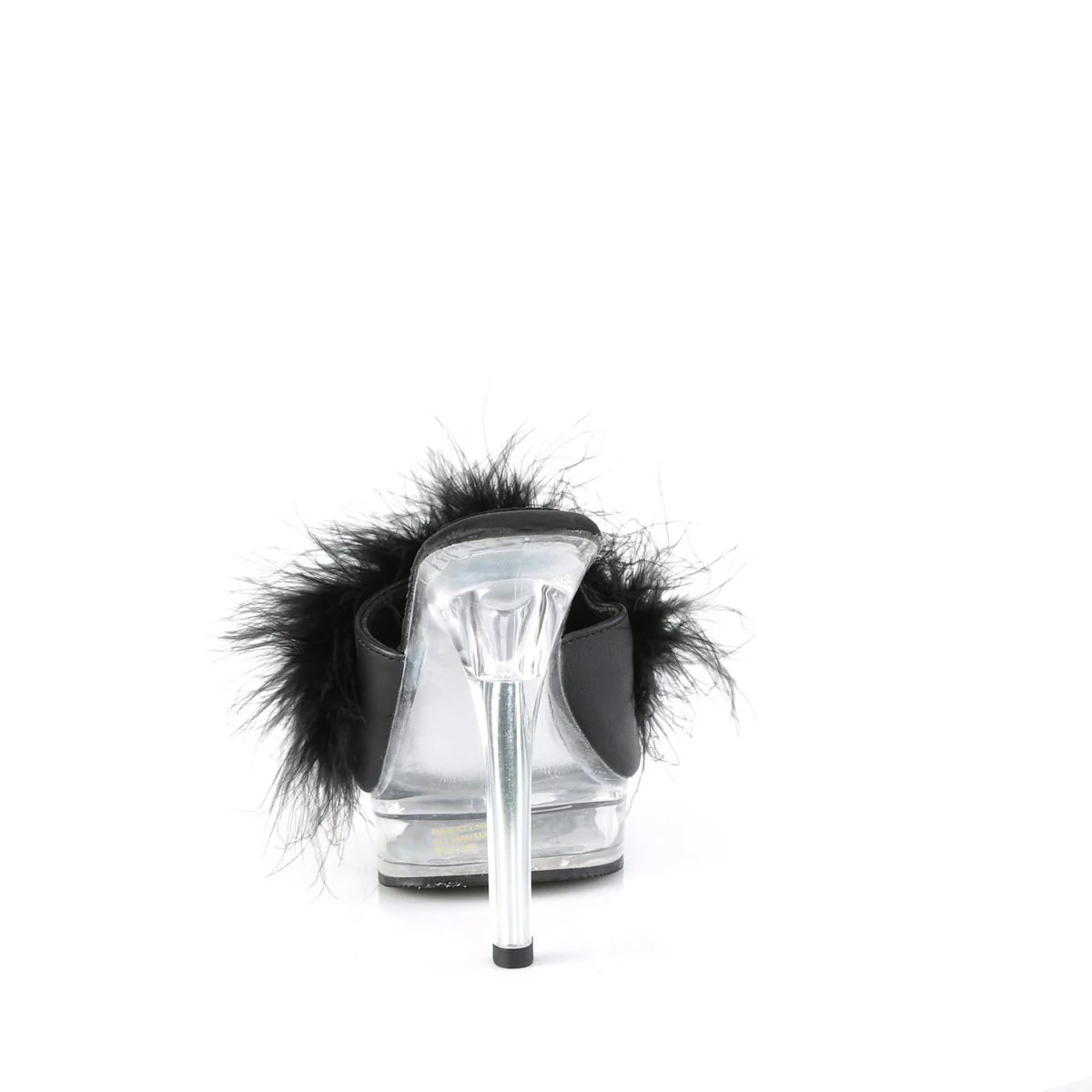 MAJESTY-501F-8 Black Faux Leather-Fur/Clear - Image 4