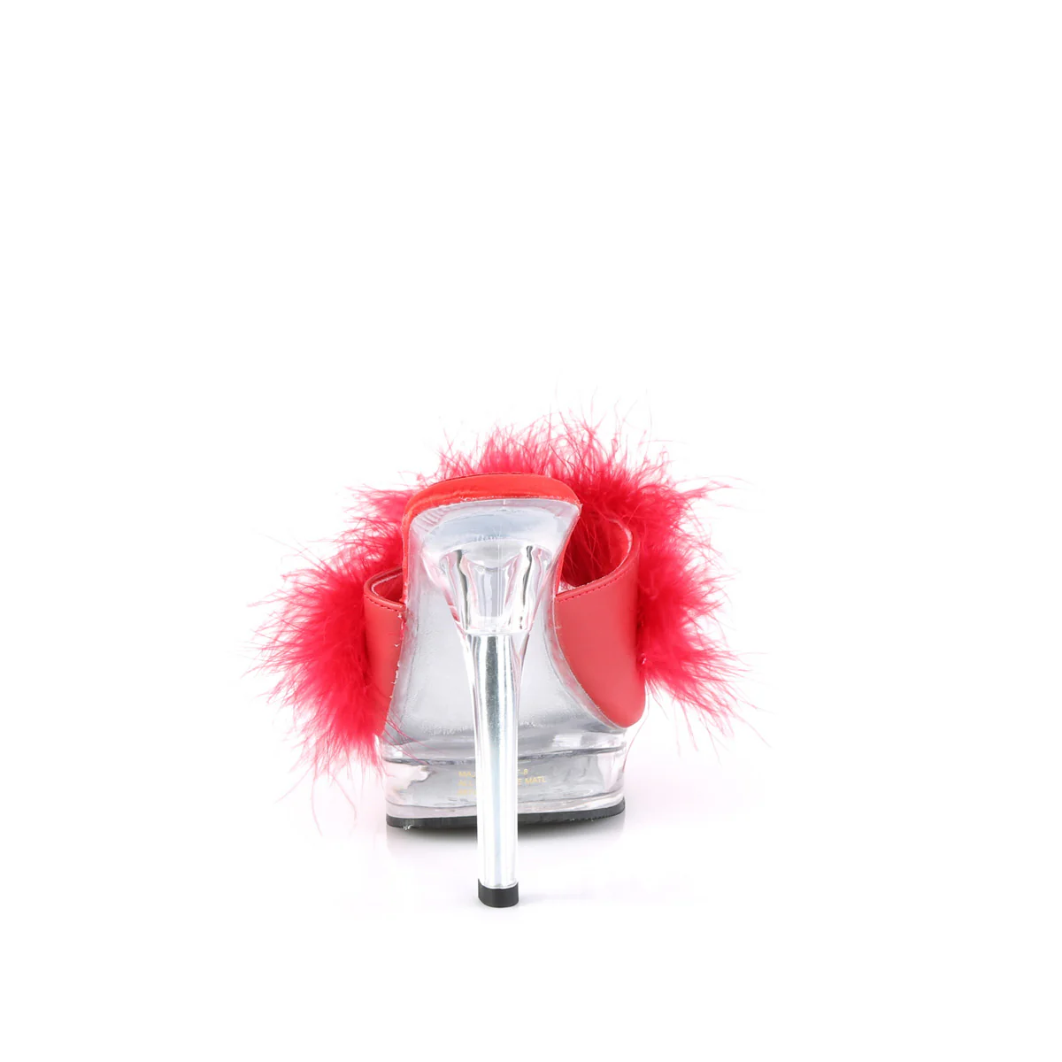 MAJESTY-501F-8  Red Faux Leather-Fur/Clear - Image 4