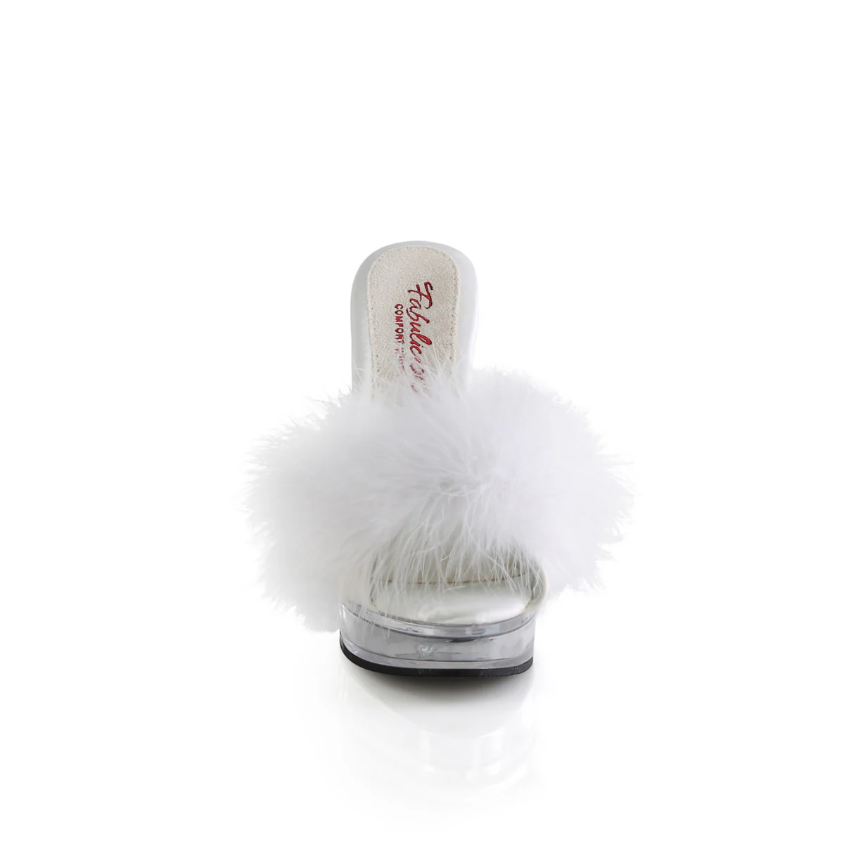 MAJESTY-501F-8 White Faux Leather-Fur/Clear - Image 2